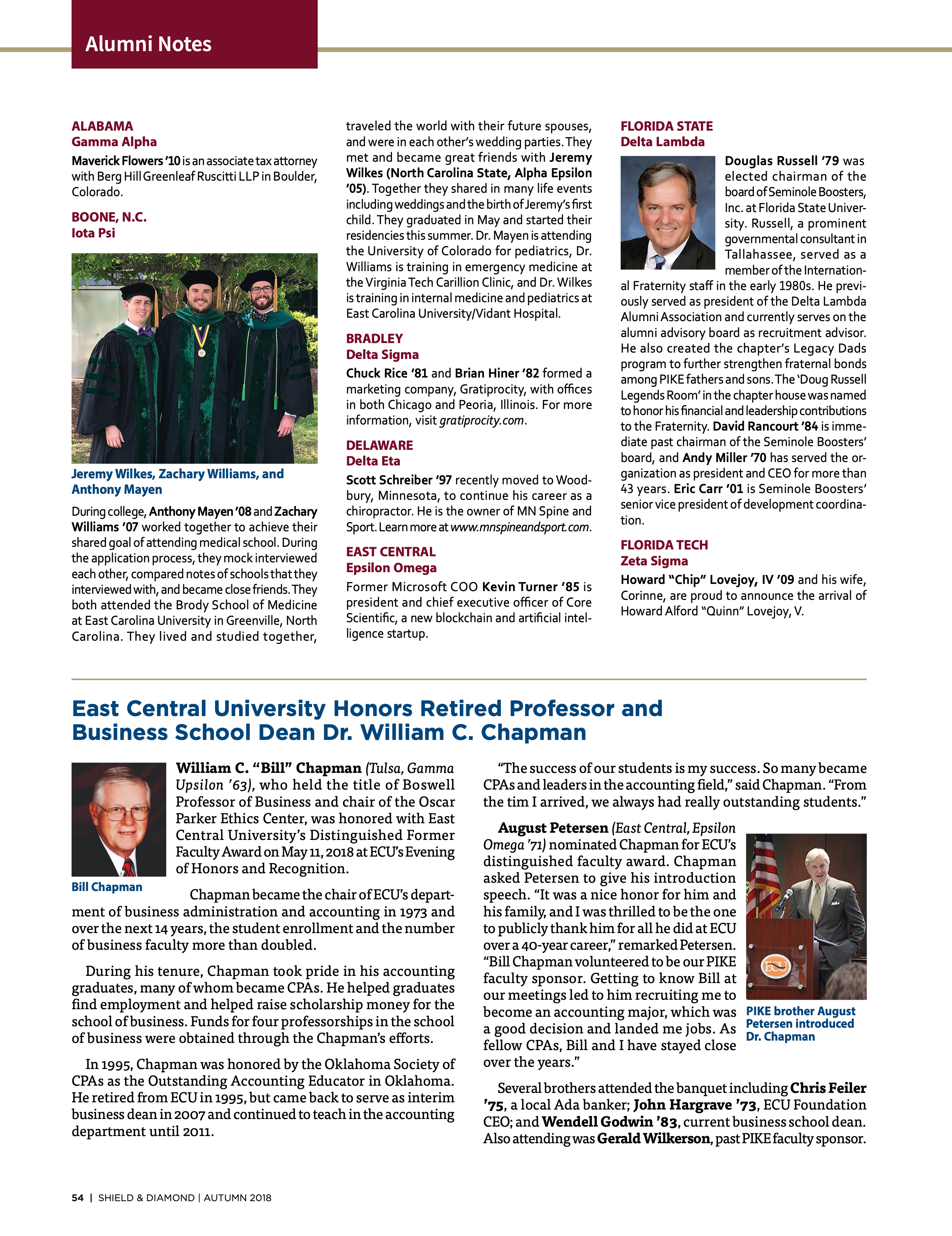 Alumni Notes, Autumn 2018